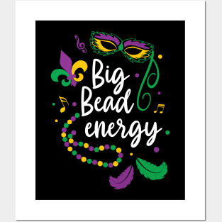 Big Bead Energy Funny Vintage Mardi Gras Posters and Art